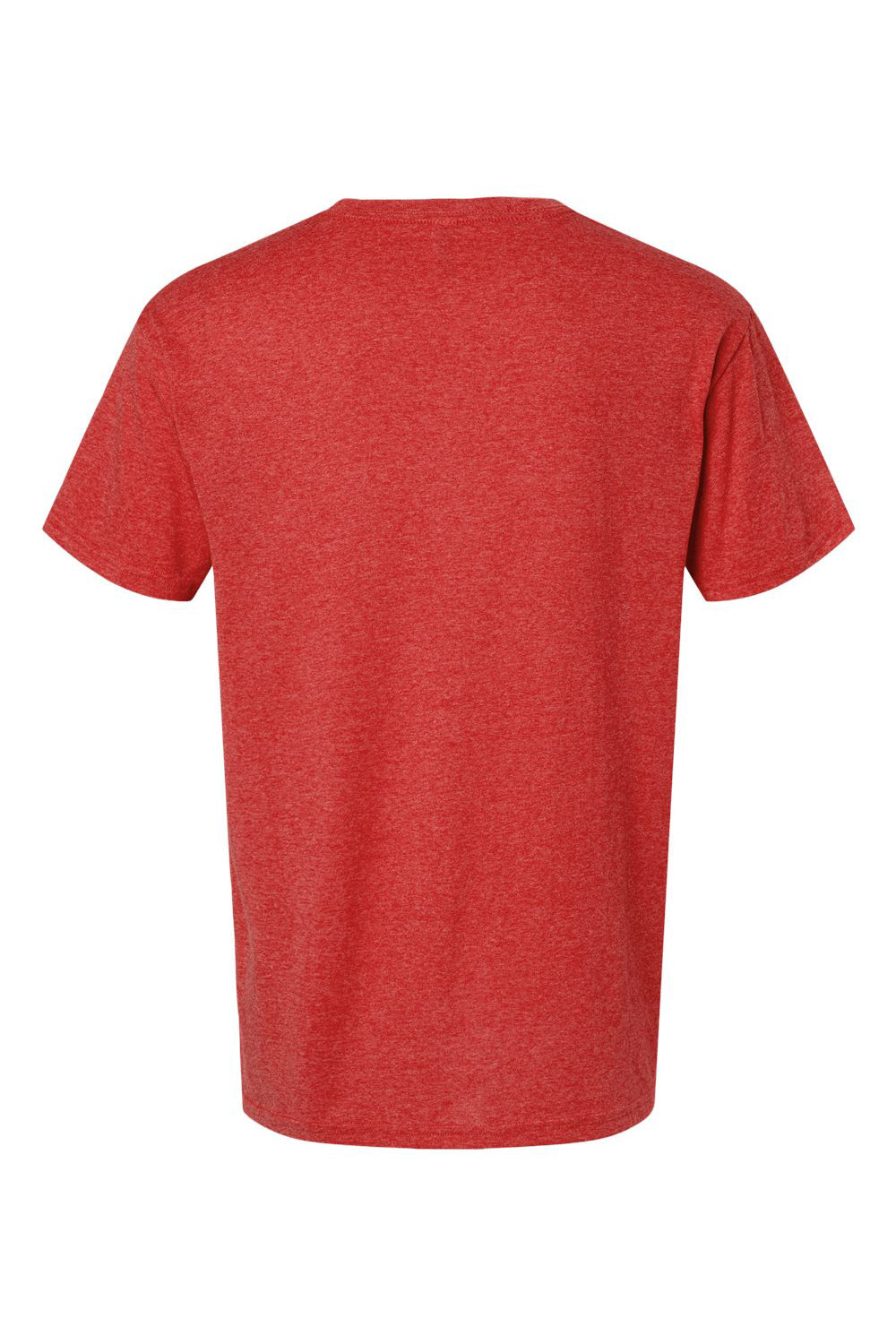 M&O 4800 Mens Gold Soft Touch Short Sleeve Crewneck T-Shirt Heather Red Flat Back