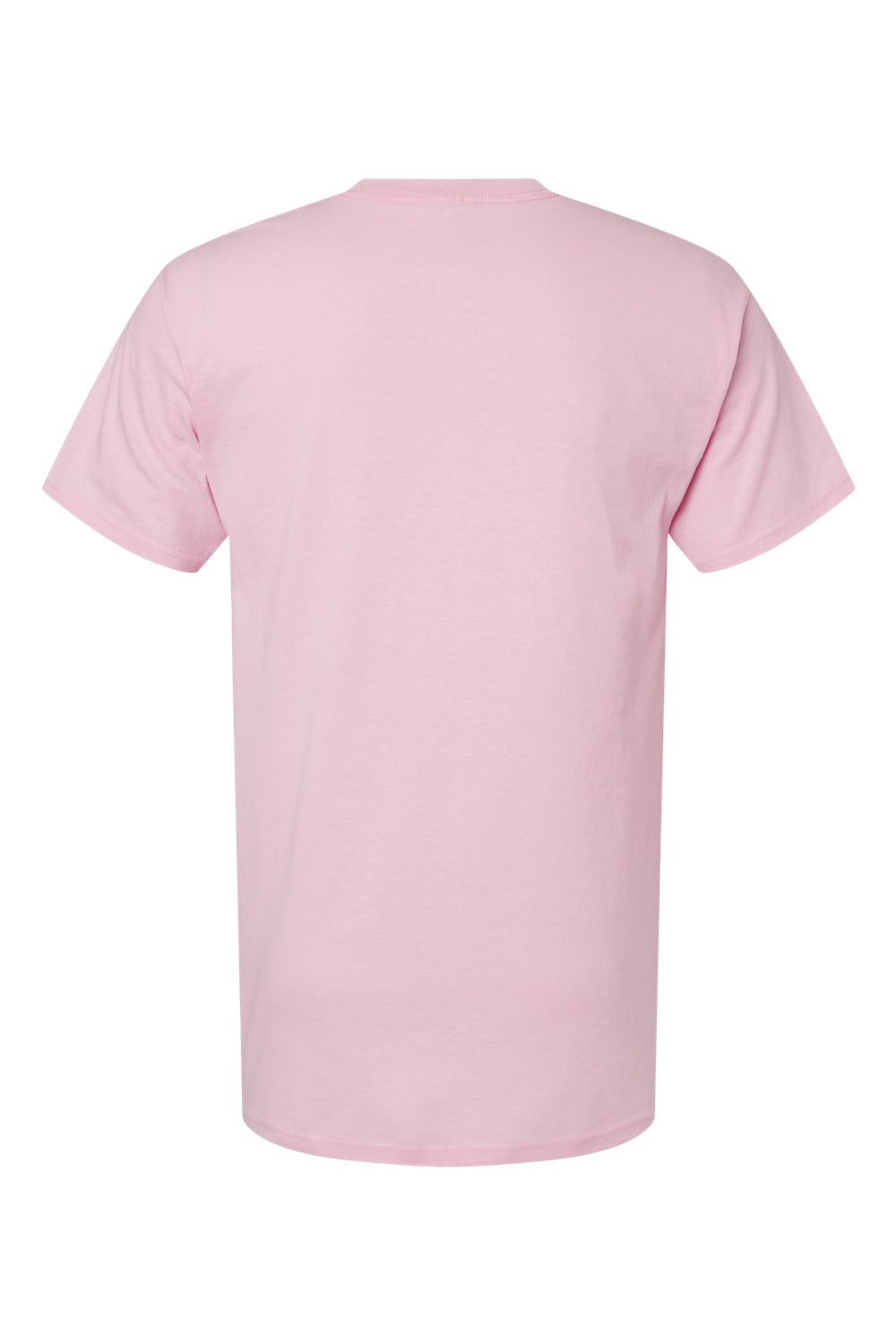 M&O 4800 Mens Gold Soft Touch Short Sleeve Crewneck T-Shirt Light Pink Flat Back