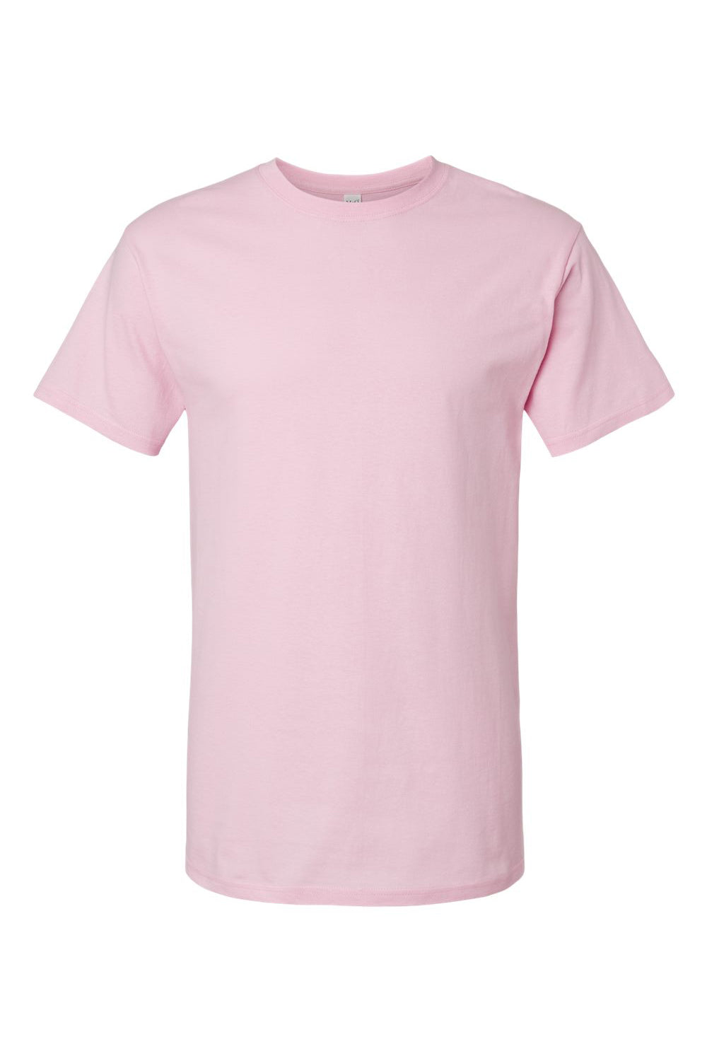 M&O 4800 Mens Gold Soft Touch Short Sleeve Crewneck T-Shirt Light Pink Flat Front