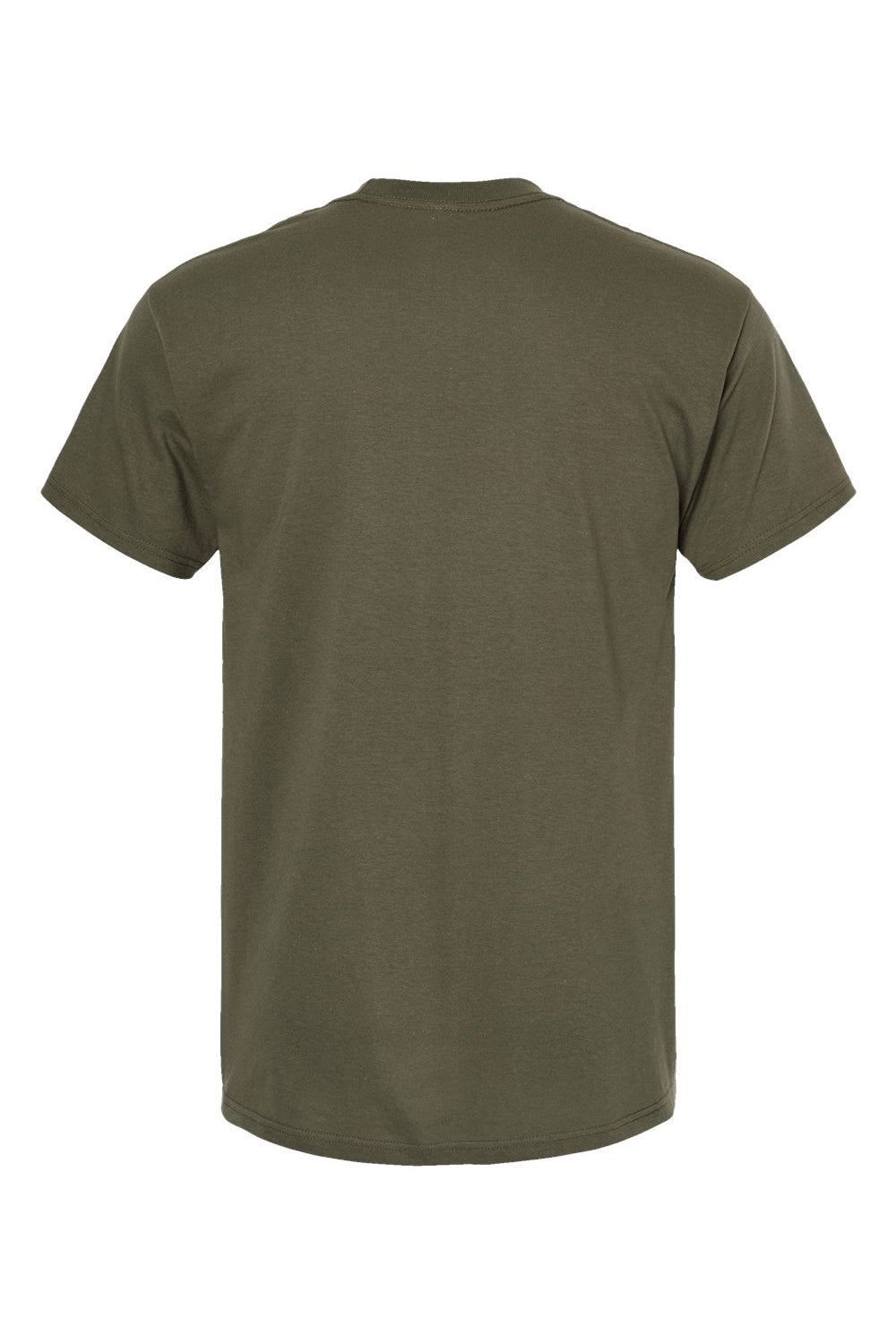 M&O 4800 Mens Gold Soft Touch Short Sleeve Crewneck T-Shirt Military Green Flat Back