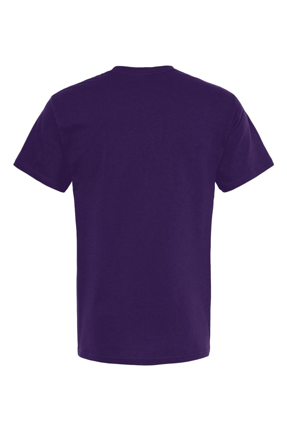 M&O 4800 Mens Gold Soft Touch Short Sleeve Crewneck T-Shirt Purple Flat Back