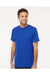 M&O 4800 Mens Gold Soft Touch Short Sleeve Crewneck T-Shirt Royal Blue Model Front