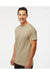 M&O 4800 Mens Gold Soft Touch Short Sleeve Crewneck T-Shirt Sand Model Side