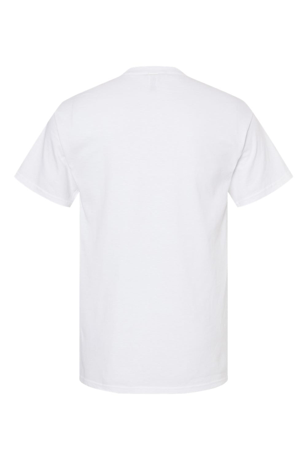 M&O 4800 Mens Gold Soft Touch Short Sleeve Crewneck T-Shirt White Flat Back