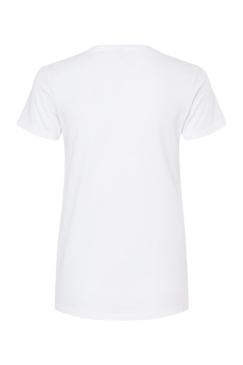 M&O 4810 Womens Gold Soft Touch Short Sleeve Crewneck T-Shirt White Flat Back