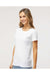 M&O 4810 Womens Gold Soft Touch Short Sleeve Crewneck T-Shirt White Model Side