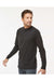 M&O 4820 Mens Gold Soft Touch Long Sleeve Crewneck T-Shirt Black Model Side