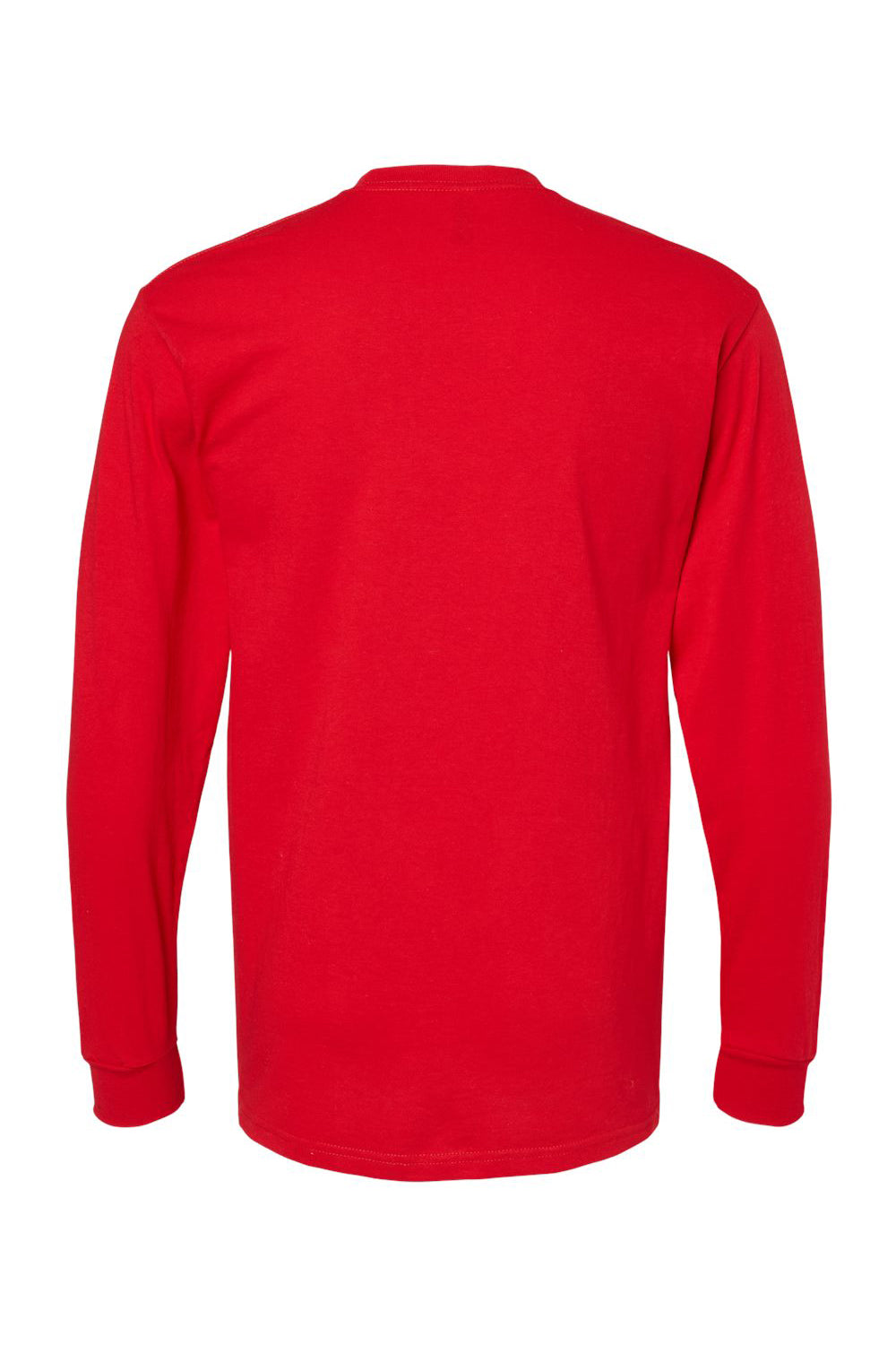M&O 4820 Mens Gold Soft Touch Long Sleeve Crewneck T-Shirt Deep Red Flat Back