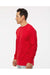 M&O 4820 Mens Gold Soft Touch Long Sleeve Crewneck T-Shirt Deep Red Model Side