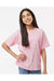 M&O 4850 Youth Gold Soft Touch Short Sleeve Crewneck T-Shirt Light Pink Model Front