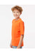 M&O 4850 Youth Gold Soft Touch Short Sleeve Crewneck T-Shirt Orange Model Side