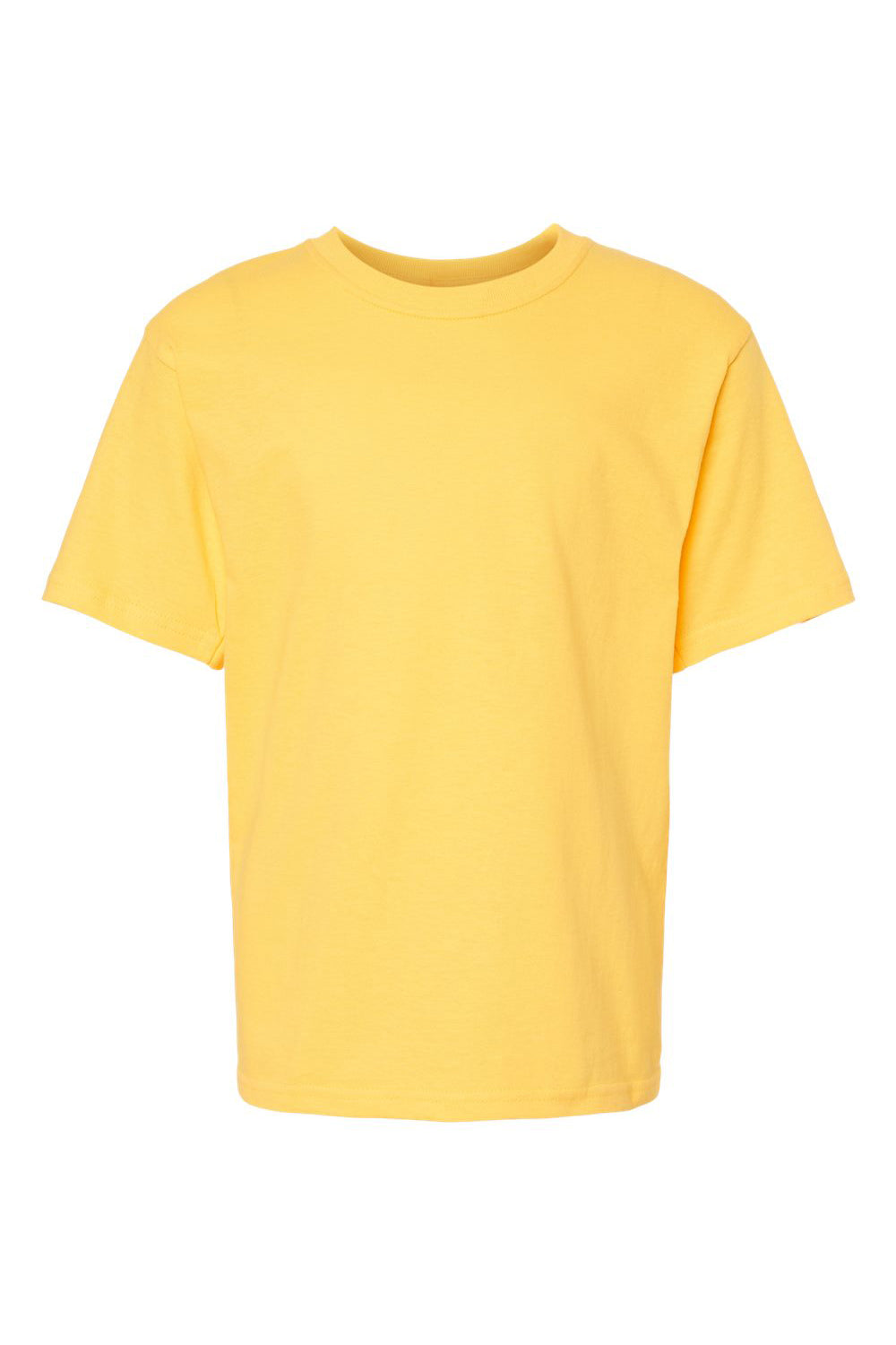 M&O 4850 Youth Gold Soft Touch Short Sleeve Crewneck T-Shirt Yellow Flat Front