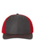 Richardson 312 Mens Twill Back Trucker Hat Charcoal Grey/Red Flat Front