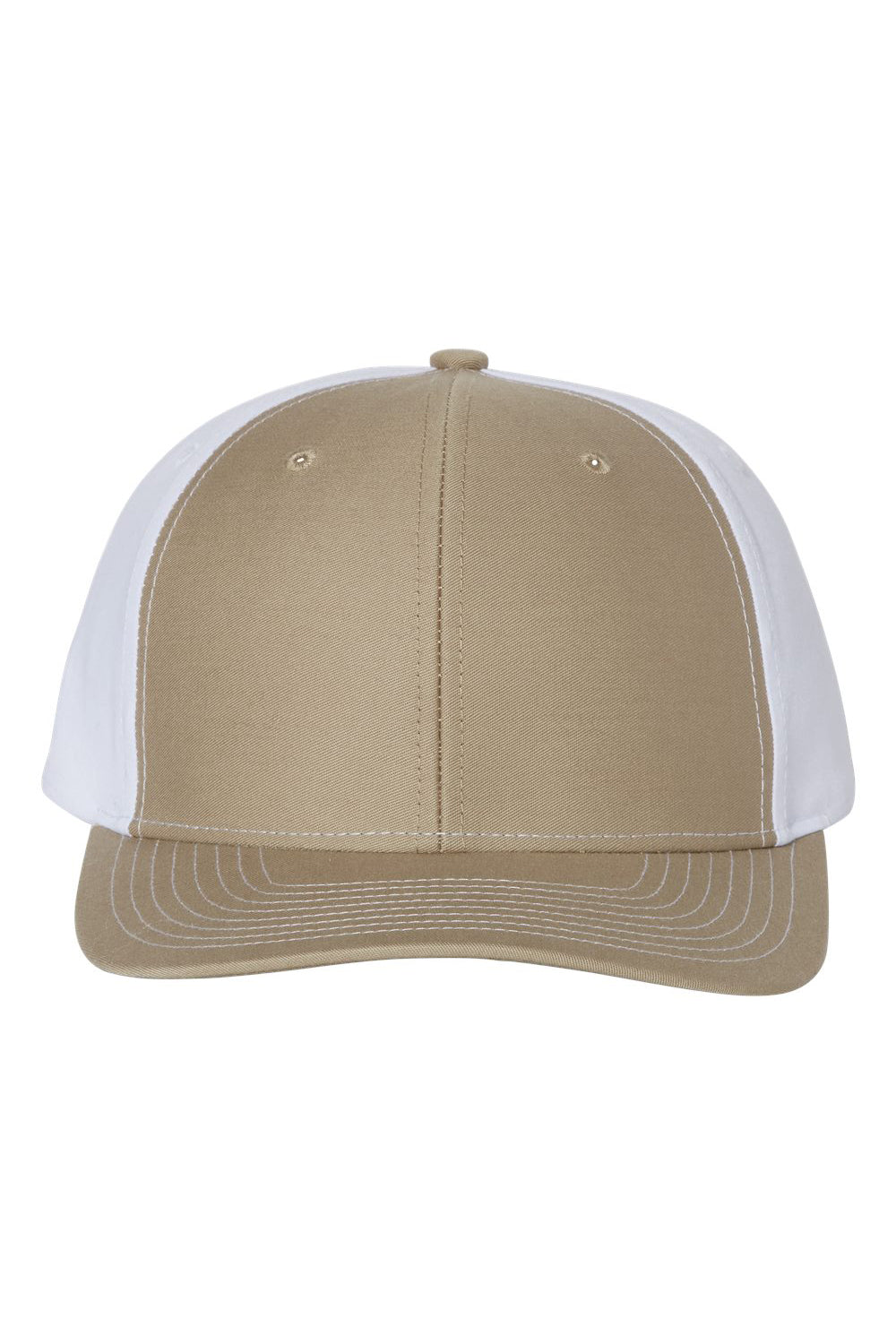 Richardson 312 Mens Twill Back Trucker Hat Khaki/White Flat Front