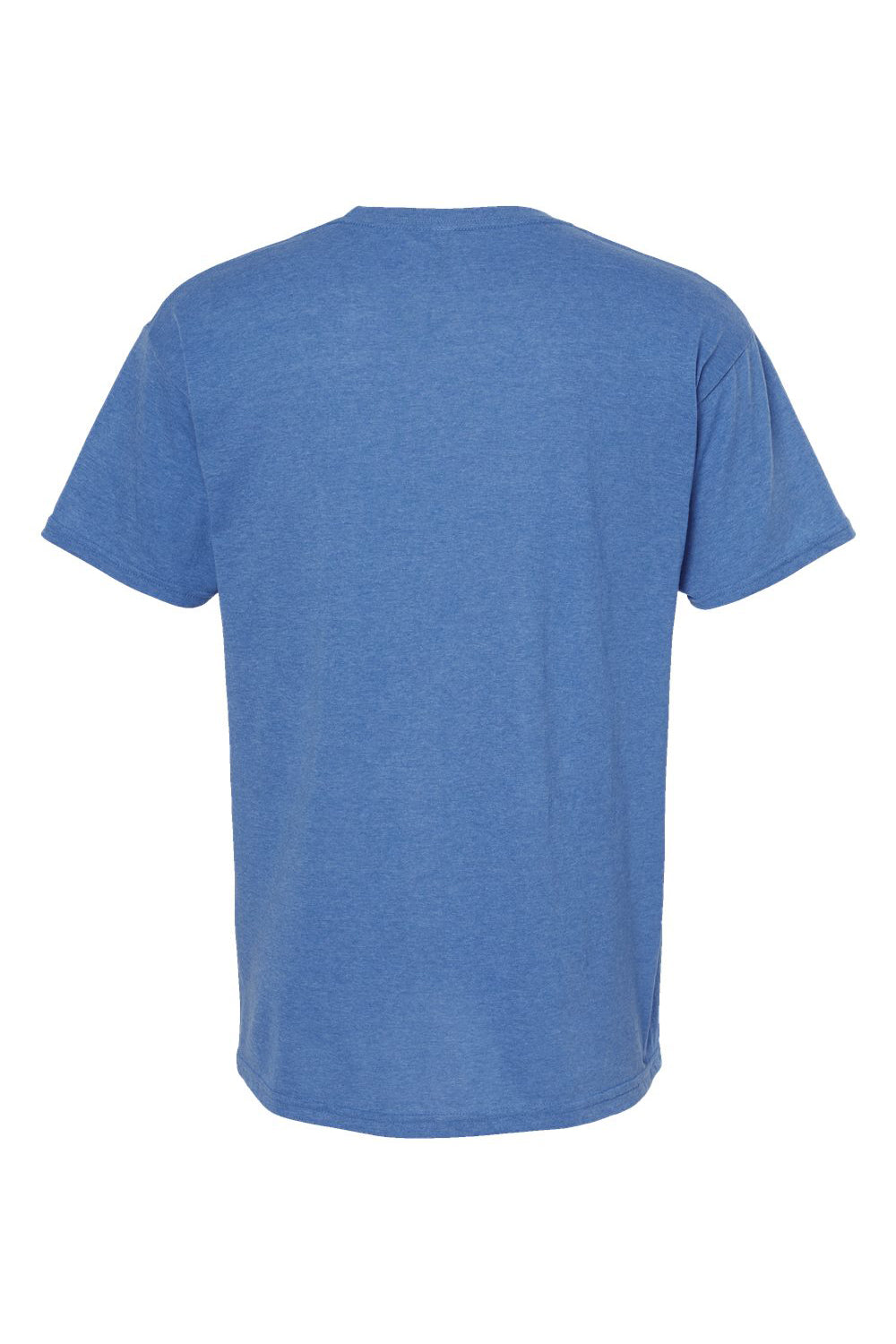 M&O 4800 Mens Gold Soft Touch Short Sleeve Crewneck T-Shirt Heather Royal Blue Flat Back