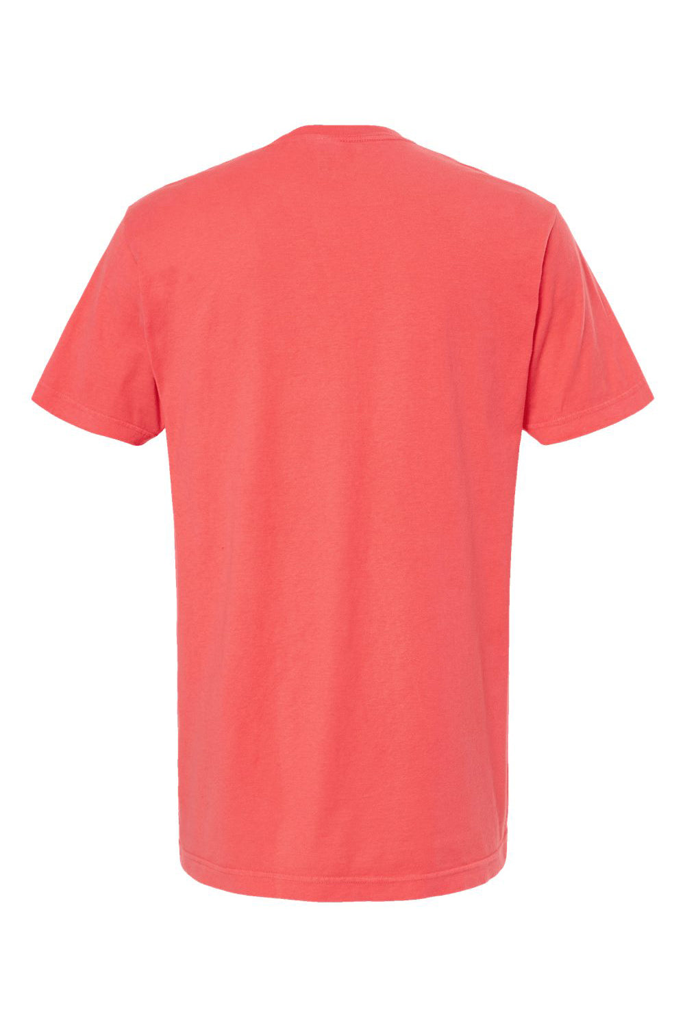 M&O 6500M Mens Vintage Garment Dyed Short Sleeve Crewneck T-Shirt Bright Salmon Flat Back