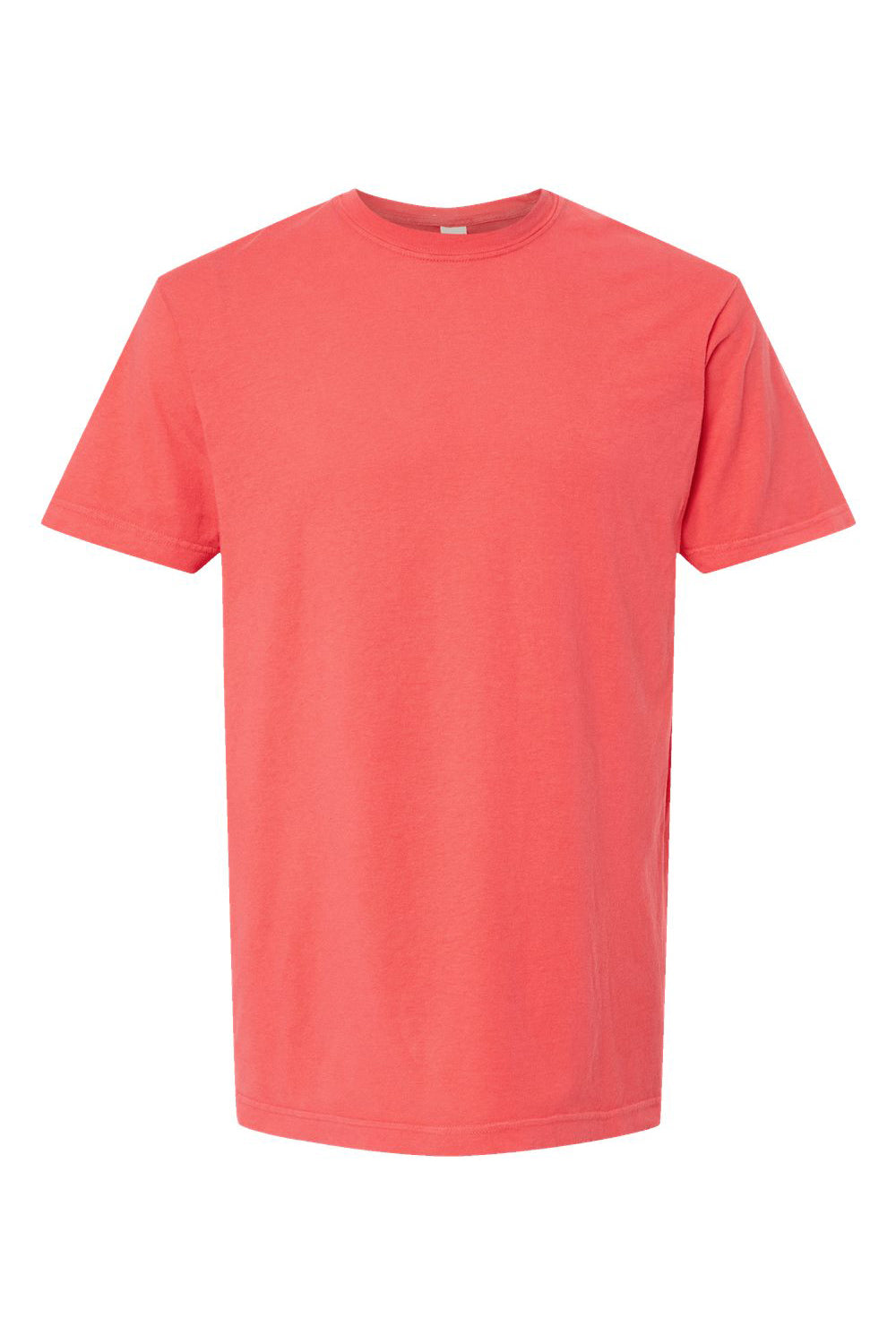 M&O 6500M Mens Vintage Garment Dyed Short Sleeve Crewneck T-Shirt Bright Salmon Flat Front