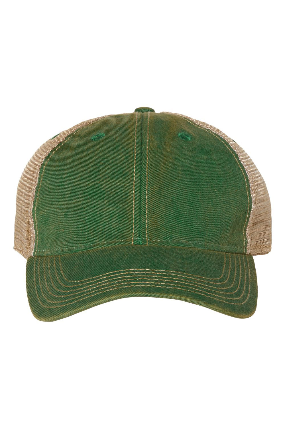 Legacy OFA Mens Old Favorite Trucker Hat Kelly Green/Khaki Flat Front