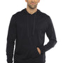 Next Level Mens French Terry Fleece Hooded Sweatshirt Hoodie w/ Pouch Pocket - Black