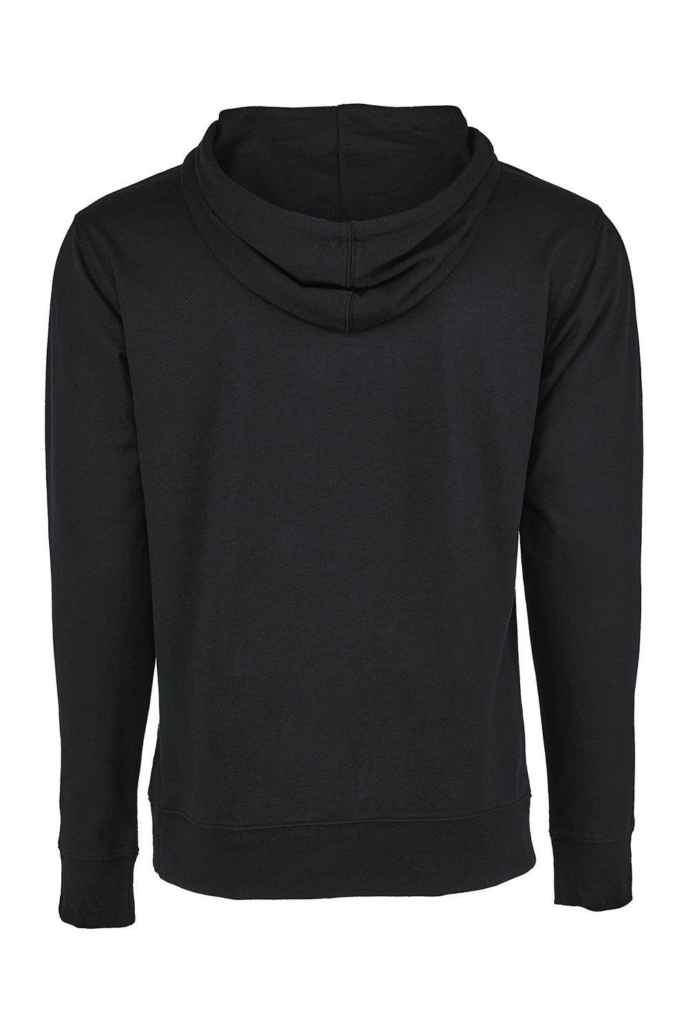 Next Level 9301 Mens French Terry Fleece Hooded Sweatshirt Hoodie w/ Pouch Pocket Black Flat Back