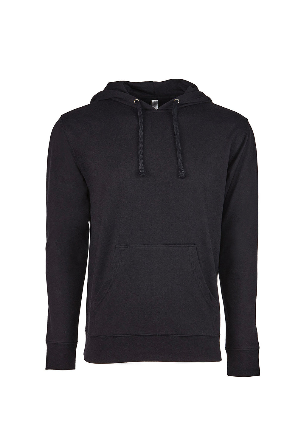 Next Level 9301 Mens French Terry Fleece Hooded Sweatshirt Hoodie w/ Pouch Pocket Black Flat Front