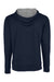 Next Level 9301 Mens French Terry Fleece Hooded Sweatshirt Hoodie w/ Pouch Pocket Midnight Navy Blue/Heather Grey Flat Back