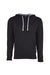 Next Level 9301 Mens French Terry Fleece Hooded Sweatshirt Hoodie w/ Pouch Pocket Black/Heather Grey Flat Front