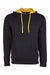 Next Level 9301 Mens French Terry Fleece Hooded Sweatshirt Hoodie w/ Pouch Pocket Black/Gold Flat Front