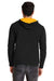 Next Level 9301 Mens French Terry Fleece Hooded Sweatshirt Hoodie w/ Pouch Pocket Black/Gold Model Back