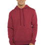 Next Level Mens Malibu Hooded Sweatshirt Hoodie w/ Pouch Pocket - Heather Cardinal Red