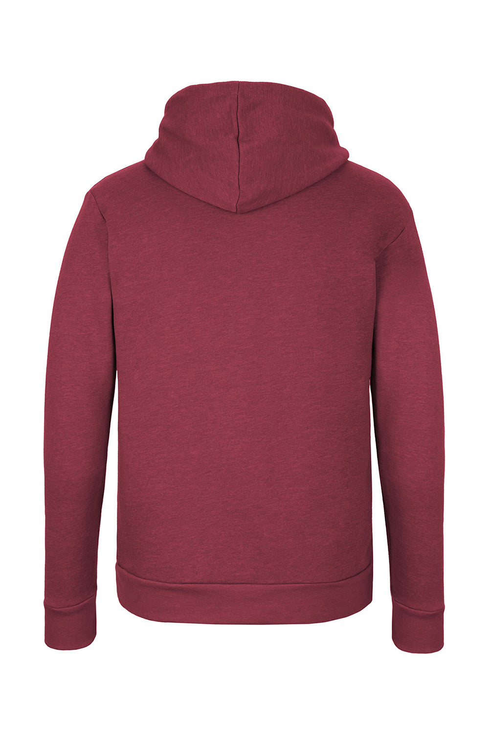 Next Level 9302 Mens Malibu Hooded Sweatshirt Hoodie w/ Pouch Pocket Heather Cardinal Red Flat Back