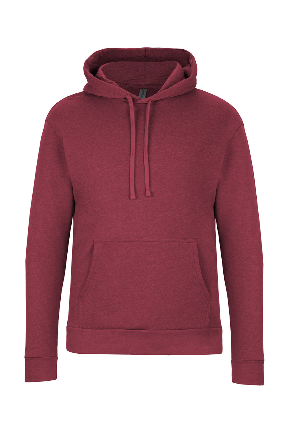 Next Level 9302 Mens Malibu Hooded Sweatshirt Hoodie w/ Pouch Pocket Heather Cardinal Red Flat Front