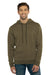 Next Level 9302 Mens Malibu Hooded Sweatshirt Hoodie w/ Pouch Pocket Heather Military Green Model Front