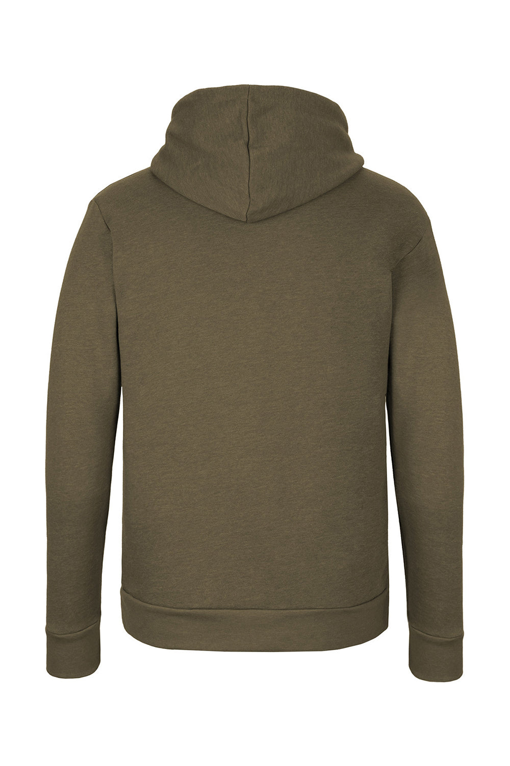 Next Level 9302 Mens Malibu Hooded Sweatshirt Hoodie w/ Pouch Pocket Heather Military Green Flat Back