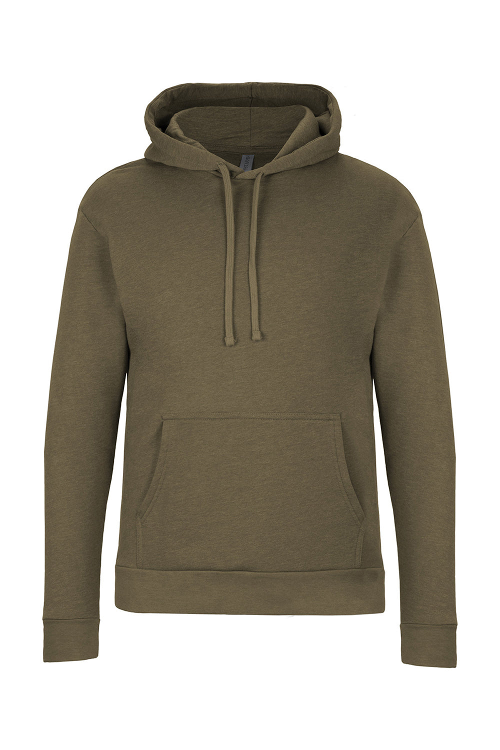 Next Level 9302 Mens Malibu Hooded Sweatshirt Hoodie w/ Pouch Pocket Heather Military Green Flat Front