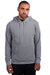 Next Level 9304 Mens Sueded French Terry Hooded Sweatshirt Hoodie w/ Pouch Pocket Heather Grey Model Front