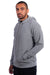 Next Level 9304 Mens Sueded French Terry Hooded Sweatshirt Hoodie w/ Pouch Pocket Heather Grey Model Side