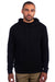 Next Level 9304 Mens Sueded French Terry Hooded Sweatshirt Hoodie w/ Pouch Pocket Black Model Front