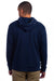 Next Level 9304 Mens Sueded French Terry Hooded Sweatshirt Hoodie w/ Pouch Pocket Midnight Navy Blue Model Back