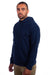 Next Level 9304 Mens Sueded French Terry Hooded Sweatshirt Hoodie w/ Pouch Pocket Midnight Navy Blue Model Side