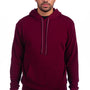 Next Level Mens Sueded French Terry Hooded Sweatshirt Hoodie w/ Pouch Pocket - Maroon