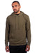 Next Level 9304 Mens Sueded French Terry Hooded Sweatshirt Hoodie w/ Pouch Pocket Military Green Model Front