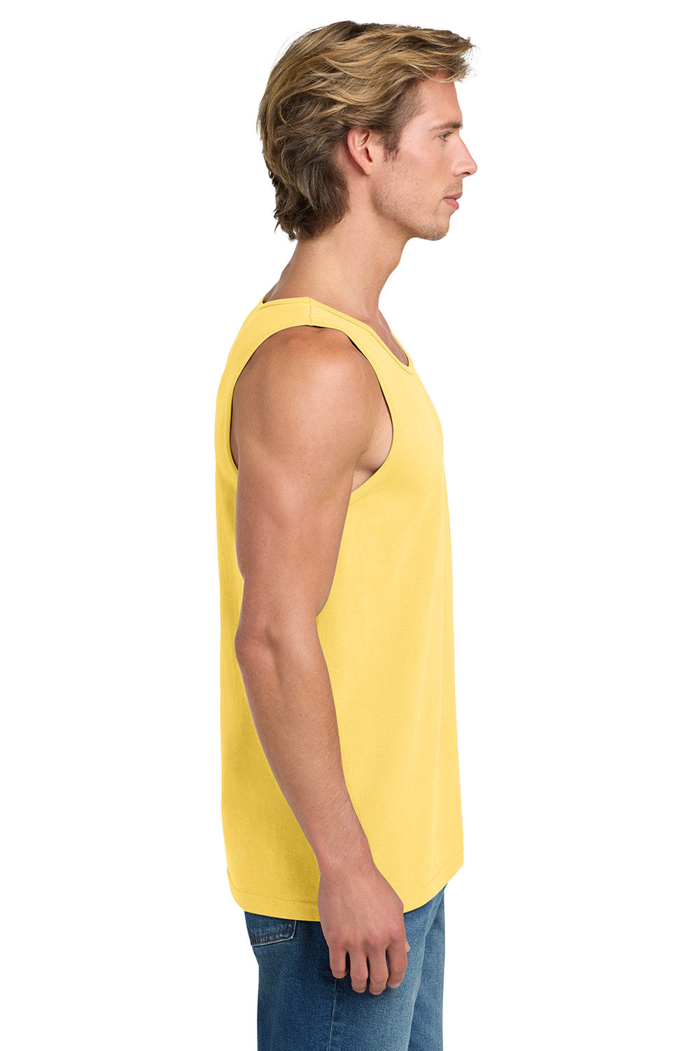 Comfort Colors 9360/C9360 Mens Tank Top Butter Yellow Model Side