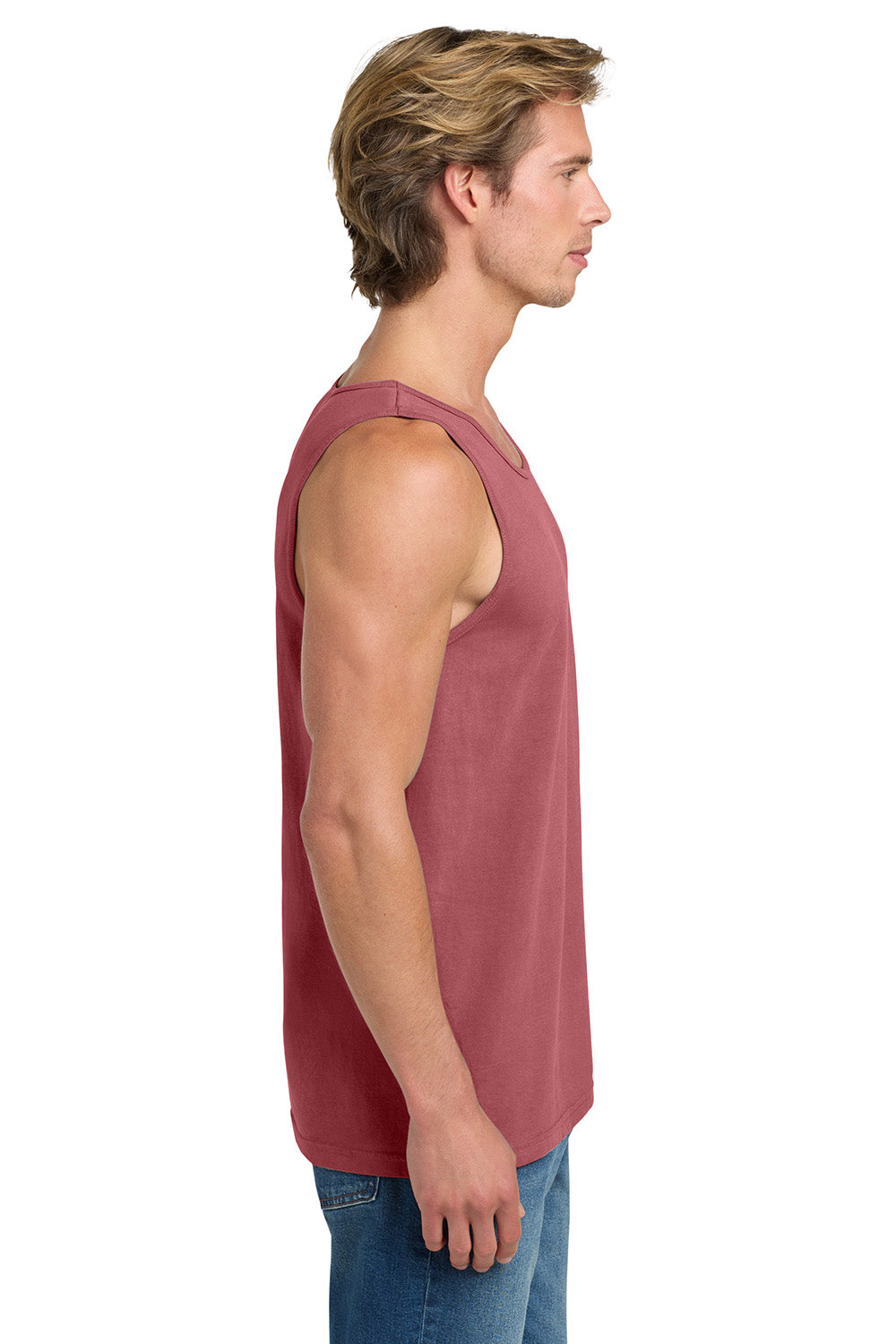 Comfort Colors 9360/C9360 Mens Tank Top Crimson Red Model Side