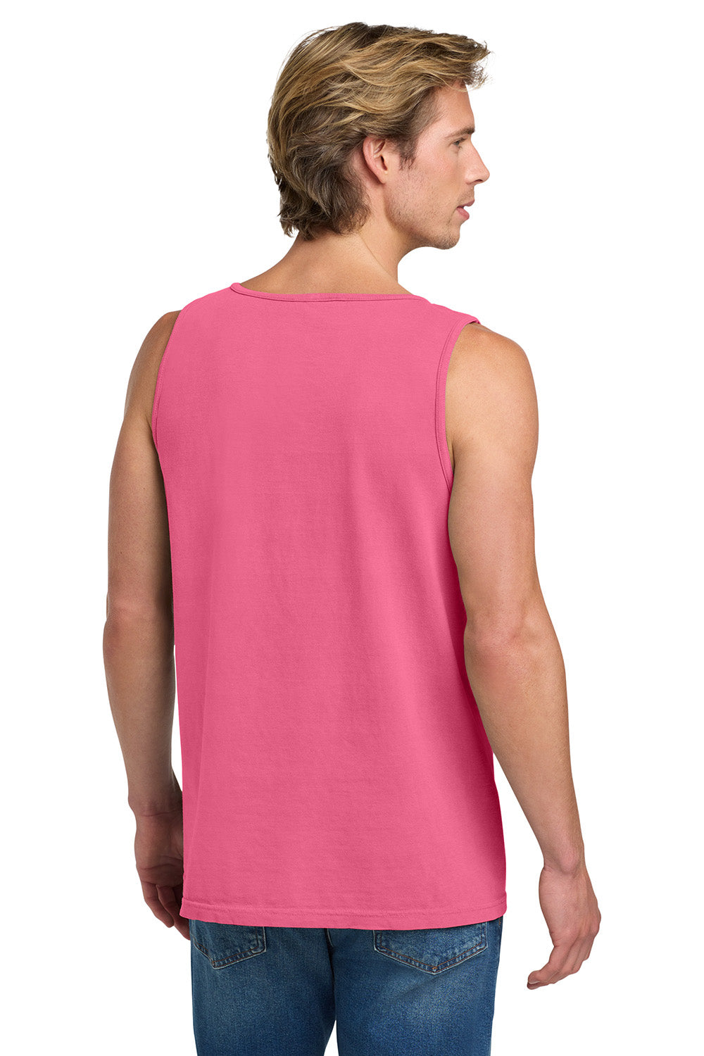 Comfort Colors 9360/C9360 Mens Tank Top Crunchberry Pink Model Back