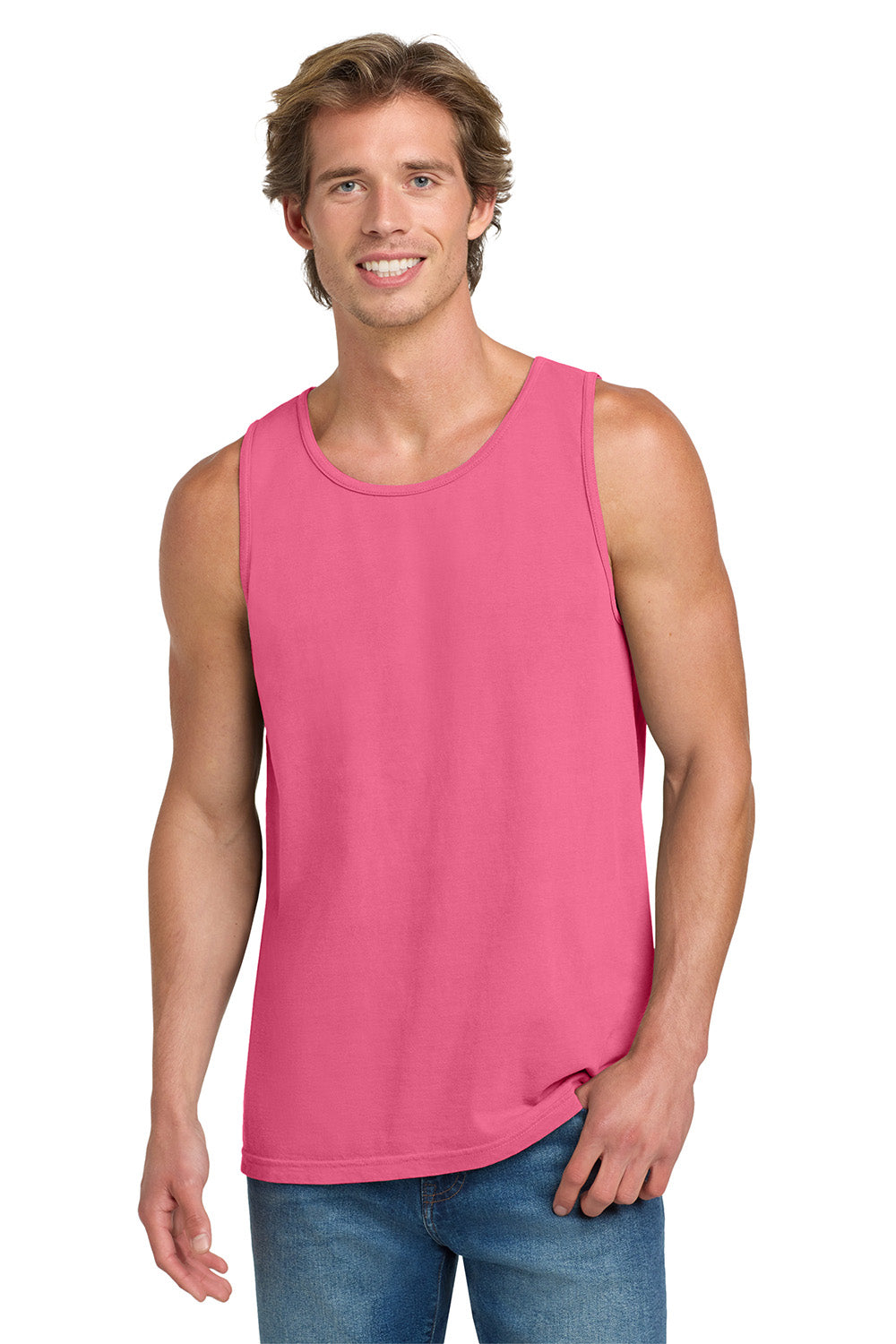 Comfort Colors 9360/C9360 Mens Tank Top Crunchberry Pink Model Front