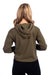 Next Level 9384 Womens Cropped Hooded Sweatshirt Hoodie Military Green Model Back