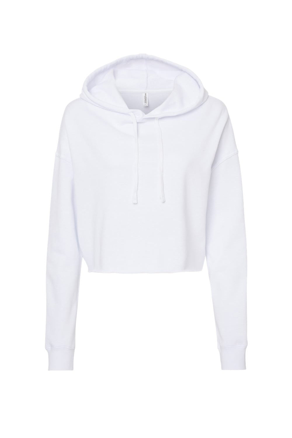 Independent Trading Co. AFX64CRP Womens Crop Hooded Sweatshirt Hoodie White Flat Front