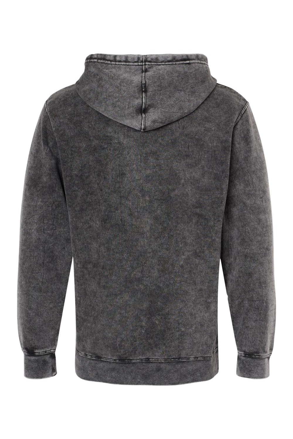 Independent Trading Co. PRM4500MW Mens Mineral Wash Hooded Sweatshirt Hoodie Black Flat Back