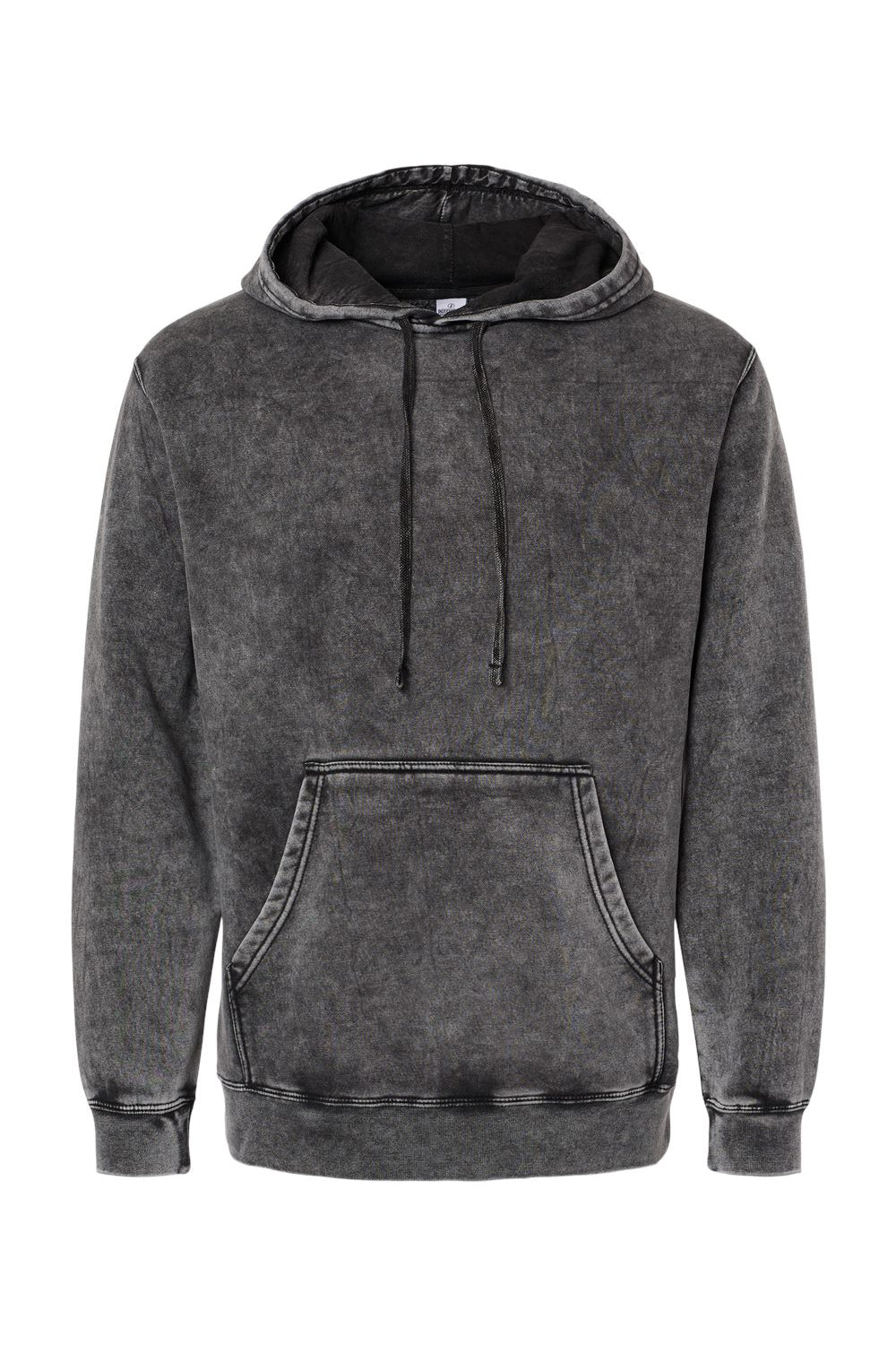 Independent Trading Co. PRM4500MW Mens Mineral Wash Hooded Sweatshirt Hoodie Black Flat Front